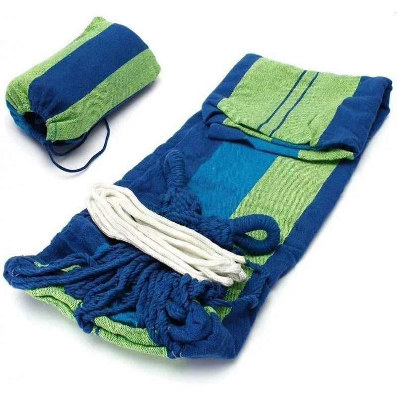 Hamac Pentru O Persoana, Din Bumbac Rezistent, Cu Bara De Lemn, 200x80 cm, Sac De Depozitare Inclus