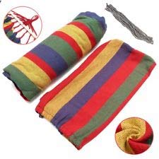 Hamac Pentru O Persoana, Din Bumbac Rezistent, Cu Bara De Lemn, 200x80 cm, Sac De Depozitare Inclus