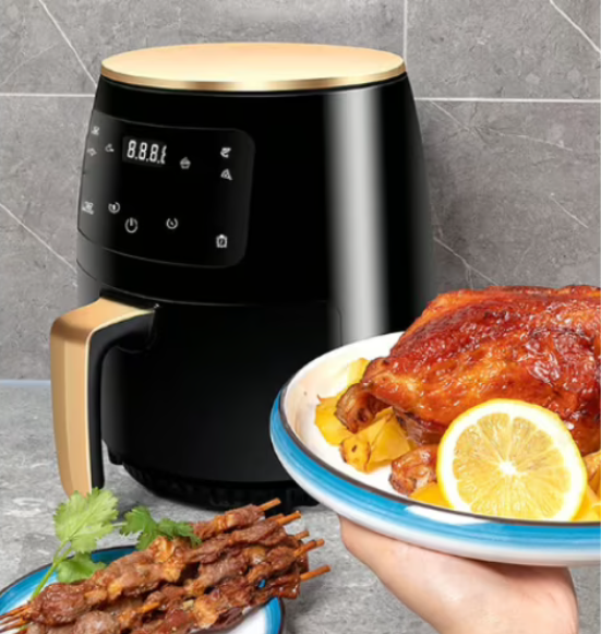 Friteuza Fara Ulei, Cu Aer Cald, Functie de Coacere, Putere 2400 W, Capacitate 6 litri, Afisaj LCD