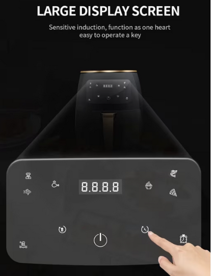 Friteuza Fara Ulei, Cu Aer Cald, Functie de Coacere, Putere 2400 W, Capacitate 6 litri, Afisaj LCD