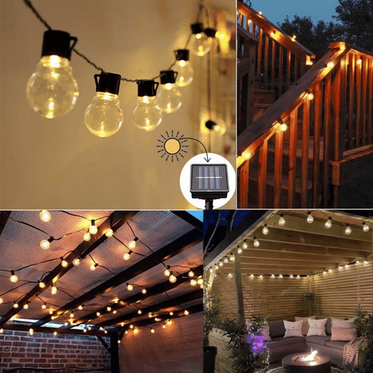 Ghirlanda Luminoasa, Cu Incarcare Solara, 10 Becuri LED, Lumina Alb Cald, 8 Moduri De Iluminare, Control Prin Telecomanda, 5 m Lungime