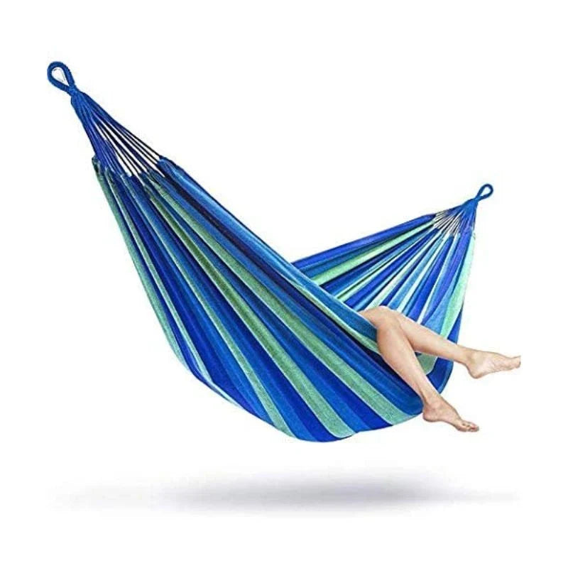 Hamac Pentru O Persoana, Din Bumbac Rezistent, Cu Bara De Lemn, 200x80 cm, Sac De Depozitare Inclus