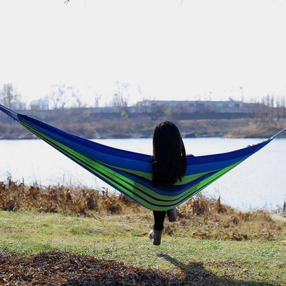 Hamac Pentru O Persoana, Din Bumbac Rezistent, Cu Bara De Lemn, 200x80 cm, Sac De Depozitare Inclus